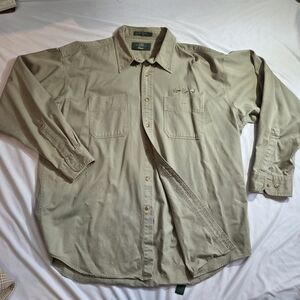 Orvis Men's Khaki Button-Up Shirt
